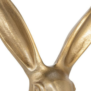 Homeroots 10" Gold Aluminum Rabbit Tabletop Sculpture - Stylish Woodland Decor For Modern Home Aesthetics  Aluminum 574085