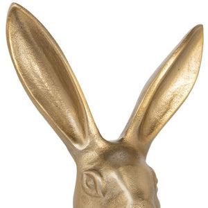 Homeroots 10" Gold Aluminum Rabbit Tabletop Sculpture - Stylish Woodland Decor For Modern Home Aesthetics  Aluminum 574085