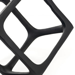 Homeroots Set Of Two Black Aluminum Cube Sculptures - Modern Decorative Tabletop Art For Stylish Spaces  Aluminum 574089