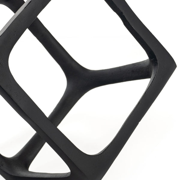 Homeroots Set Of Two Black Aluminum Cube Sculptures - Modern Decorative Tabletop Art For Stylish Spaces  Aluminum 574089