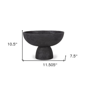 HomeRoots 8" Black Aluminum Decorative Bowl - Modern Centerpiece for Home Décor, Versatile Accent for Any Space 574095
