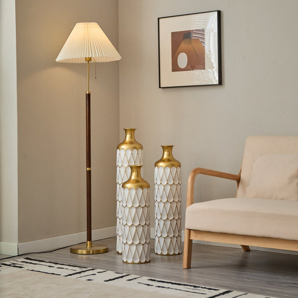 English Elm Floor Droplet-Shaped Metal Vase Set - 3-Piece Modern Glam Decor For Home, Entryway & Living Rooms W2796P255601