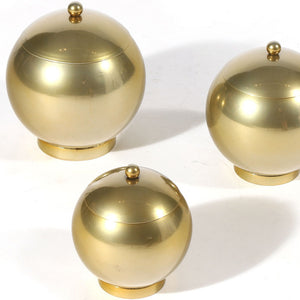 Homeroots Set Of Three Gold Metal Decorative Lidded Canisters - Elegant Modern Home Decor With Chic Style  Metal 574102