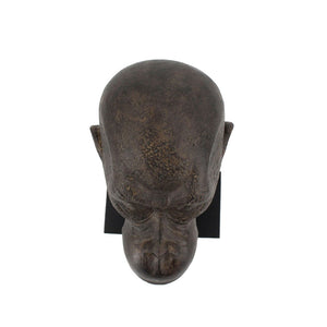 HomeRoots 16" Brown Resin Gorilla Face Tabletop Sculpture - Unique Jungle-Inspired Decor for Home & Office 574104