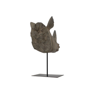 HomeRoots 17" Brown Resin Rhinoceros Sculpture - Bold Wildlife Tabletop Decor for Modern Interiors & Gifts 574105