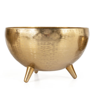 Homeroots Set Of Three Gold Metal Decorative Bowls With Unique Footed Design For Stylish Home Décor  Metal 574106