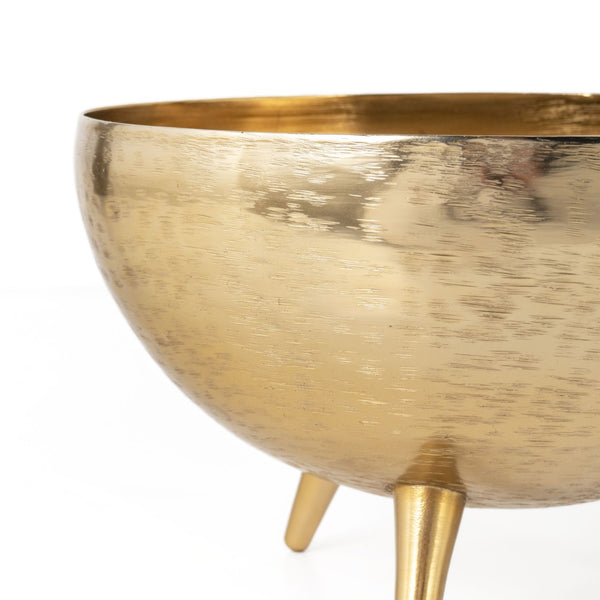 Homeroots Set Of Three Gold Metal Decorative Bowls With Unique Footed Design For Stylish Home Décor  Metal 574106