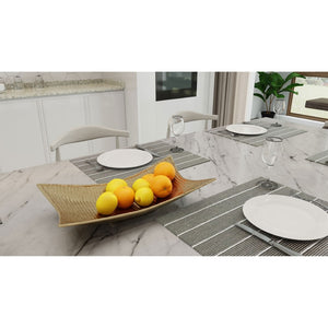 HomeRoots 20" Gold Ceramic Vanity Tray - Elegant Organizer for Cosmetics, Jewelry & Decor in Modern Style 574110