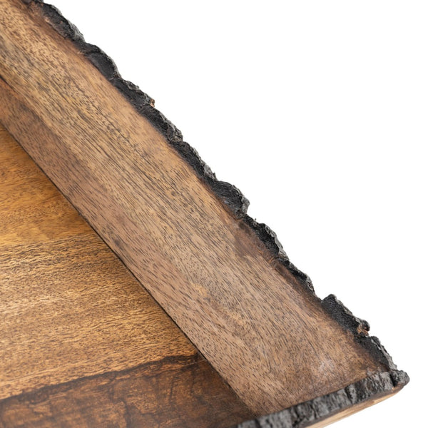 HomeRoots Set of Two Elegant Brown Solid Wood Vanity Trays for Stylish Decor & Organizing Accessories 574113