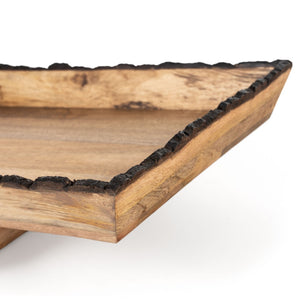 HomeRoots Set of Two Elegant Brown Solid Wood Vanity Trays for Stylish Decor & Organizing Accessories 574113