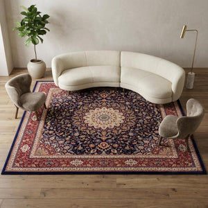 8 Ft Square Oriental Polypropylene Area Rug Stain Resistant Living Room Accent