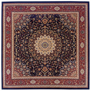 HomeRoots 8 Ft Square Oriental Polypropylene Area Rug Stain Resistant Living Room Accent 574121