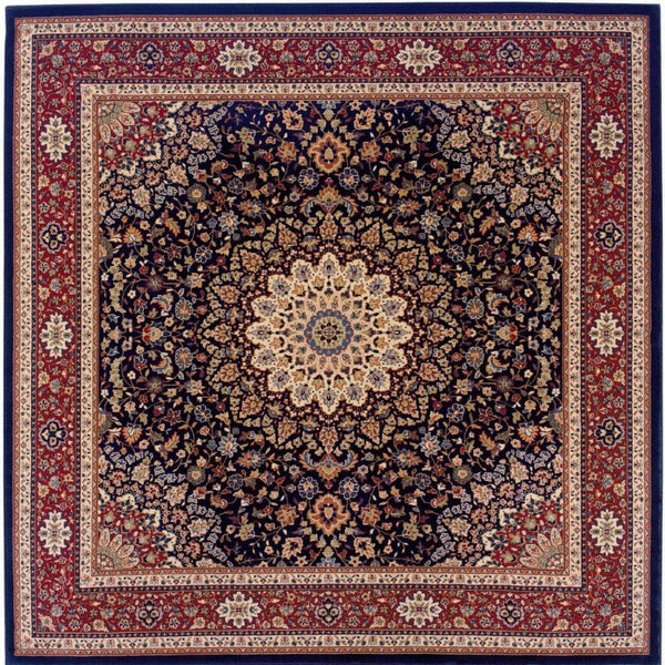 8 Ft Square Oriental Polypropylene Area Rug Stain Resistant Living Room Accent