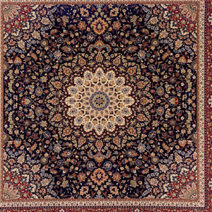 8 Ft Square Oriental Polypropylene Area Rug Stain Resistant Living Room Accent