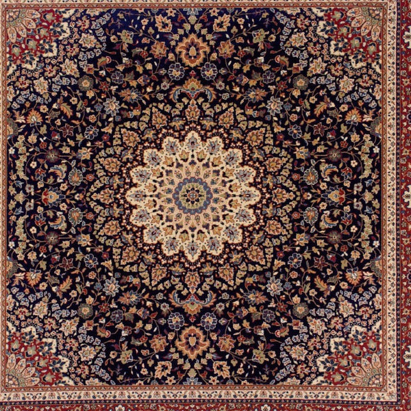 8 Ft Square Oriental Polypropylene Area Rug Stain Resistant Living Room Accent
