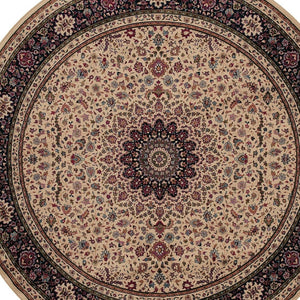 HomeRoots 6' Blue Oriental Round Rug - Elegant Design, Durable & Stain-Resistant for High-Traffic Spaces 6' Round 574122