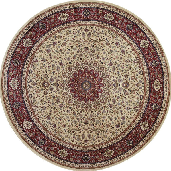 HomeRoots 6' Blue Oriental Round Rug - Elegant Design, Durable & Stain-Resistant for High-Traffic Spaces 6' Round 574125