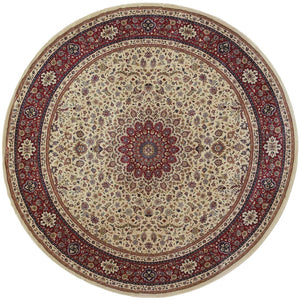 HomeRoots 6' Blue Oriental Round Rug - Elegant Design, Durable & Stain-Resistant for High-Traffic Spaces 6' Round 574125