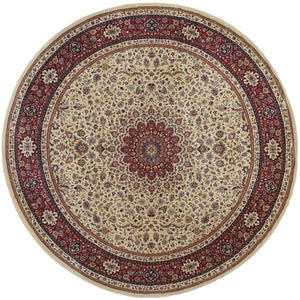 HomeRoots 6' Blue Oriental Round Rug - Elegant Design, Durable & Stain-Resistant for High-Traffic Spaces 8' Round 574126