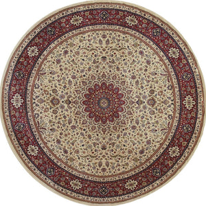 HomeRoots 6' Blue Oriental Round Rug - Elegant Design, Durable & Stain-Resistant for High-Traffic Spaces 8' Round 574126