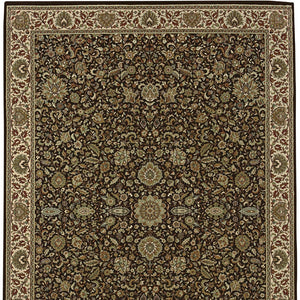 Homeroots 6' Brown Oriental Round Rug - Durable, Stain Resistant, Geometric Design For Warmth And Style 8' Square Polypropylene 574142