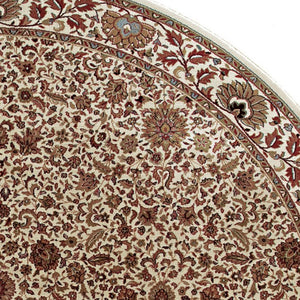 Homeroots 6' Brown Oriental Round Rug - Durable, Stain Resistant, Geometric Design For Warmth And Style 6' Round Polypropylene 574143