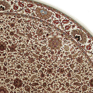 Homeroots 6' Brown Oriental Round Rug - Durable, Stain Resistant, Geometric Design For Warmth And Style 8' Round Polypropylene 574144