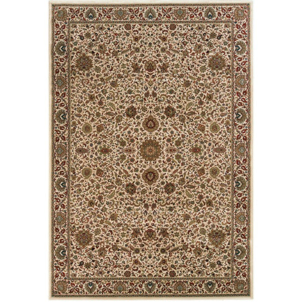 HomeRoots 8 Foot Square Oriental Polypropylene Rug Stain Resistant for Living and Dining Rooms 574145