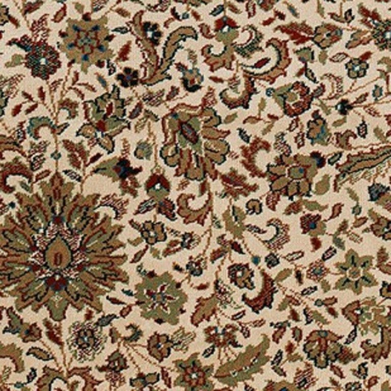 HomeRoots 8 Foot Square Oriental Polypropylene Rug Stain Resistant for Living and Dining Rooms 574145