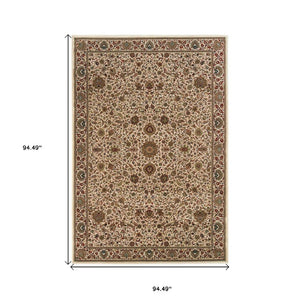 8 Foot Square Oriental Polypropylene Rug Stain Resistant for Living and Dining Rooms