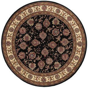 HomeRoots 6' Brown And Ivory Oriental Round Rug - Timeless Geometric Design for Elegant Living Spaces 6' Round 574149
