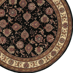HomeRoots 6' Brown And Ivory Oriental Round Rug - Timeless Geometric Design for Elegant Living Spaces 8' Round 574150