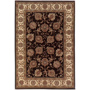 HomeRoots 6' Brown And Ivory Oriental Round Rug - Timeless Geometric Design for Elegant Living Spaces 8' Square 574151