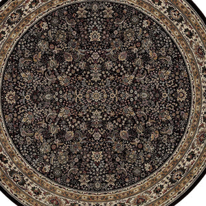 Homeroots 6' Elegant Green And Ivory Oriental Round Rug - Durable, Stain-resistant, Perfect For Any Room 6' Round Polypropylene 574158