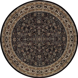 Homeroots 6' Elegant Green And Ivory Oriental Round Rug - Durable, Stain-resistant, Perfect For Any Room 6' Round Polypropylene 574158