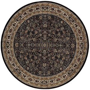 Homeroots 6' Elegant Green And Ivory Oriental Round Rug - Durable, Stain-resistant, Perfect For Any Room 8' Round Polypropylene 574159