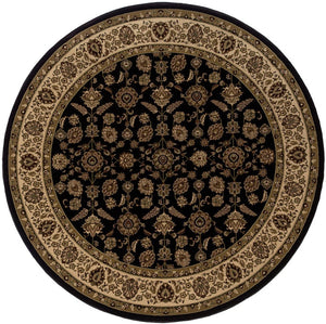 HomeRoots 6' Elegant Brown & Ivory Oriental Area Rug - Durable, Stain-Resistant Design for Timeless Style 8' Round 574171