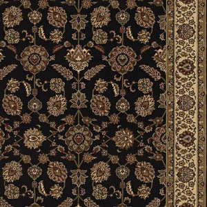 HomeRoots 6' Elegant Brown & Ivory Oriental Area Rug - Durable, Stain-Resistant Design for Timeless Style 8' Square 574172
