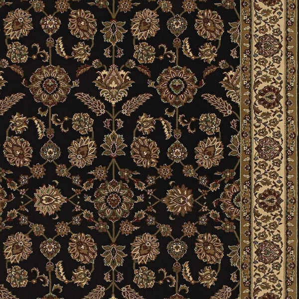 HomeRoots 6' Elegant Brown & Ivory Oriental Area Rug - Durable, Stain-Resistant Design for Timeless Style 8' Square 574172