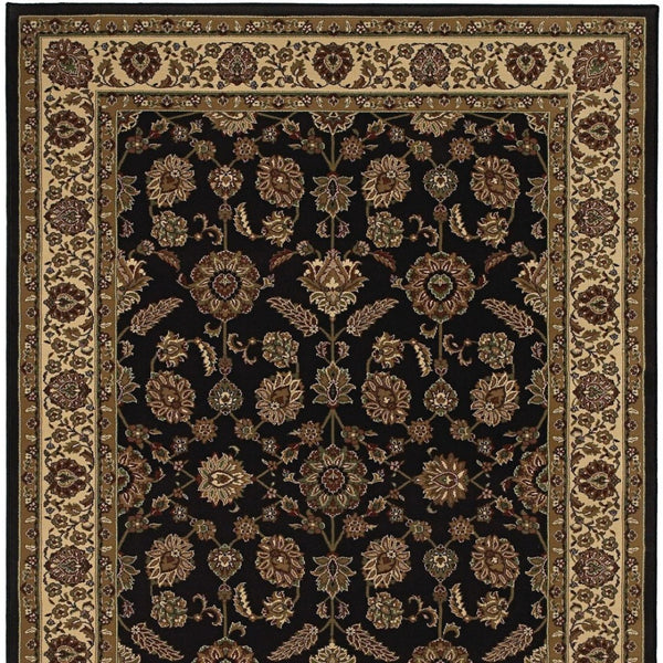 HomeRoots 6' Elegant Brown & Ivory Oriental Area Rug - Durable, Stain-Resistant Design for Timeless Style 8' Square 574172