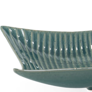 HomeRoots 20" Blue and Green Ceramic Vanity Tray - Elegant Home Decor for Organizing Jewelry, Gifts & More! 574194
