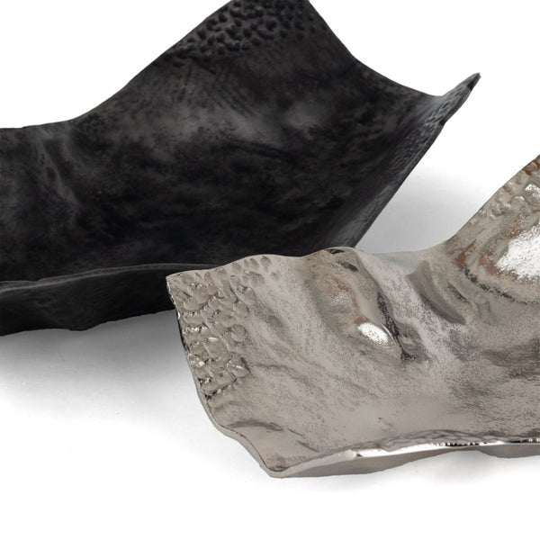 HomeRoots Set of Two Gray and Silver Metal Vanity Trays for Elegant Home Decor & Functional Organization 574195