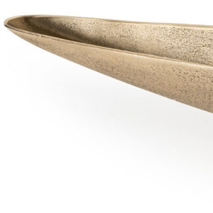Homeroots 40" Gold Boat Metal Vanity Tray - Elegant Decorative Centerpiece For Home, Durable & Versatile Design   574196
