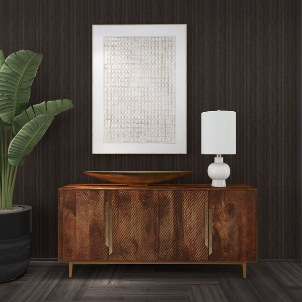 Homeroots 40" Gold Boat Metal Vanity Tray - Elegant Decorative Centerpiece For Home, Durable & Versatile Design   574196