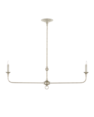 Currey & Company Nottaway Linear Champagne Chandelier - Elegant Design, Adjustable Height, Perfect For Dining & Kitchen Silver Wrought Iron 9000-1312-currey-company