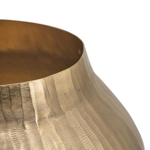 HomeRoots 11" Gold Aluminum Round Table Vase - Mid-Century Modern Accent for Floral Arrangements & Home Décor 574200