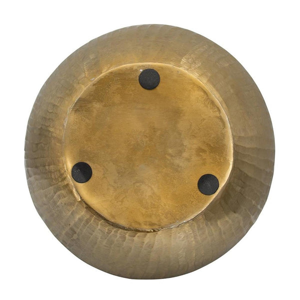 HomeRoots 11" Gold Aluminum Round Table Vase - Mid-Century Modern Accent for Floral Arrangements & Home Décor 574200