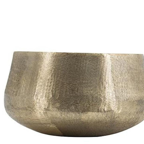 HomeRoots Set of Two Elegant Gold Aluminum Round Table Vases for Dried Florals – Vintage Mid-Century Charm! 574201
