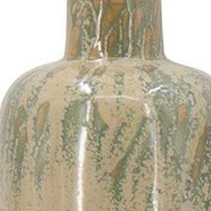 HomeRoots Set of Three Round Ceramic Vases in Soft Beige, Blue & Green - Contemporary Home Décor Accent 574205