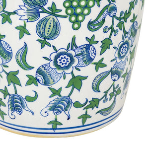 HomeRoots 24" Chinoiserie Porcelain Vase with Cherry Blossom Motif - Elegant Floral Centerpiece for Home Décor 574213